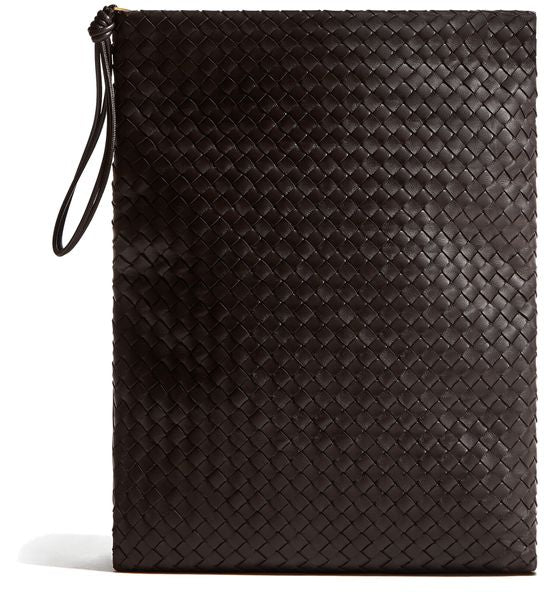 Bottega Veneta Giornale Pouch in Espresso-Brass V — view 4