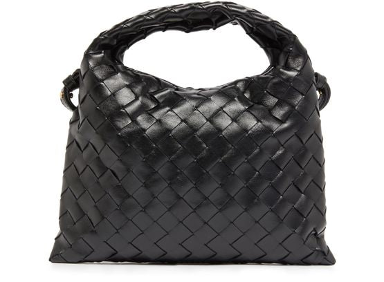 Bottega Veneta Hop mini bag in Black-M Brass-Black — view 3