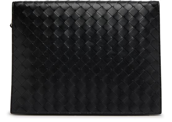 Bottega Veneta Intrecciato medium size briefcase in Black / Silver — view 1