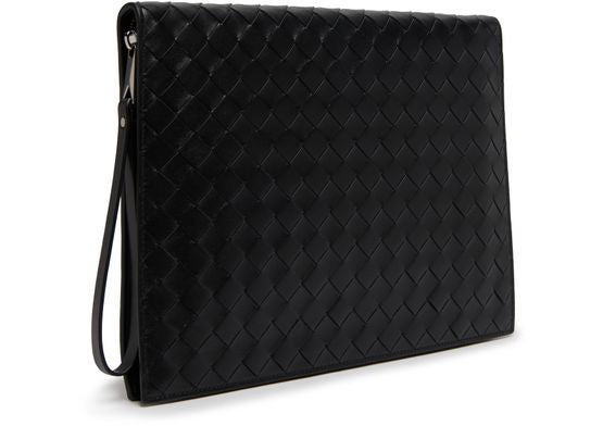 Bottega Veneta Intrecciato medium size briefcase in Black / Silver — view 2