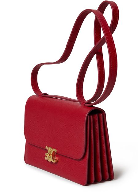 Celine 17 in grained calfskin in Burnt Red — view 2