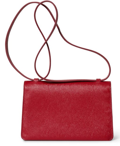 Celine 17 in grained calfskin in Burnt Red — view 3