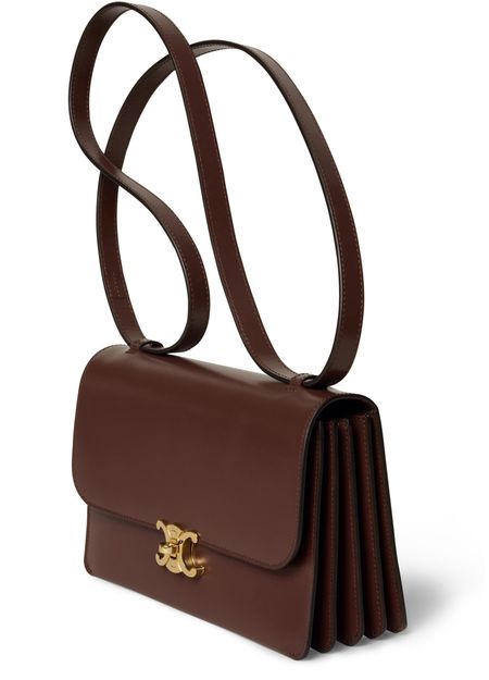 Celine 17 in shiny calfskin in Chestnut — view 2
