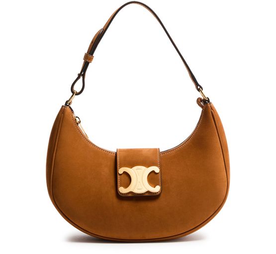 Celine Ava Triomphe bag in nubuck calfskin in camel — view 1