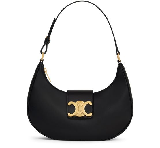 Celine Ava Triomphe bag in smooth calfskin in Black — view 1