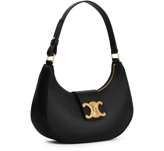 Celine Ava Triomphe bag in smooth calfskin in Black — view 2