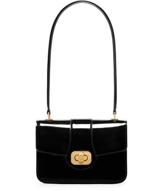 Celine Joséphine teen bag in patent calfskin in Black — view 1