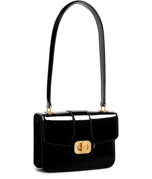 Celine Joséphine teen bag in patent calfskin in Black — view 2