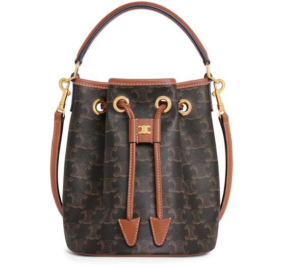 Celine Clara bag in Triomphe canvas and calfskin in Tan — view 1