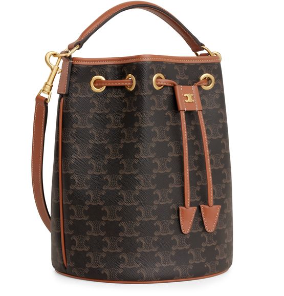 Celine Clara bag in Triomphe canvas and calfskin in Tan — view 2