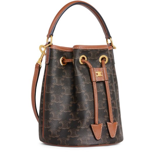 Celine Clara bag in Triomphe canvas and calfskin in Tan — view 2