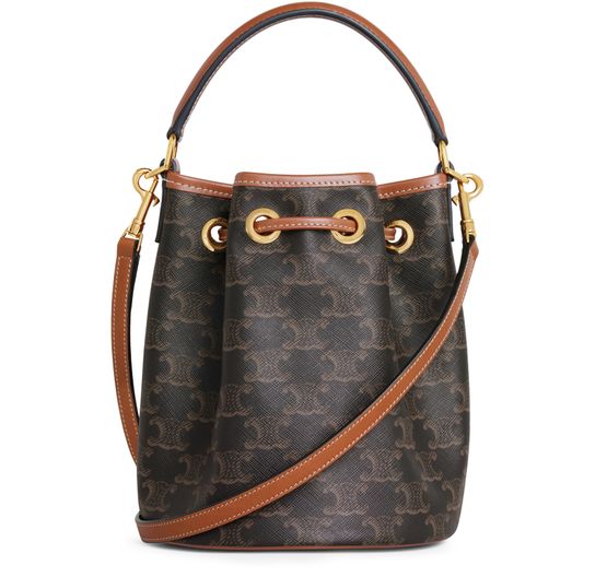 Celine Clara bag in Triomphe canvas and calfskin in Tan — view 3