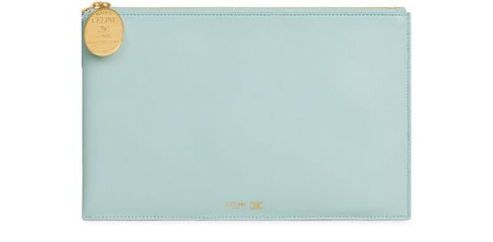 Celine Duo pouch in lambskin in Powder Blue / Deep Ivory — view 1