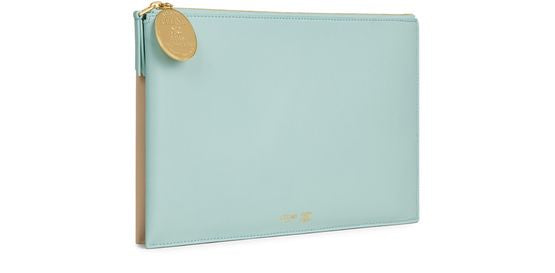 Celine Duo pouch in lambskin in Powder Blue / Deep Ivory — view 2