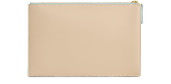 Celine Duo pouch in lambskin in Powder Blue / Deep Ivory — view 3