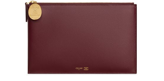 Celine Duo pouch in lambskin in Syrah / Black — view 1
