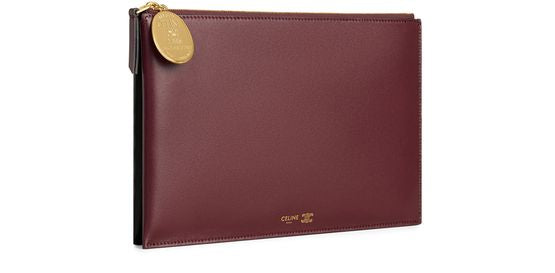 Celine Duo pouch in lambskin in Syrah / Black — view 2