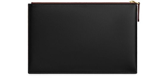 Celine Duo pouch in lambskin in Syrah / Black — view 3