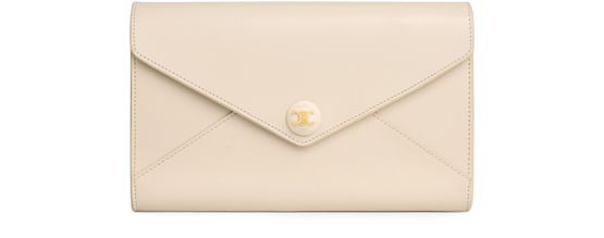 Celine Enveloppe wallet on chain in Cream — view 1