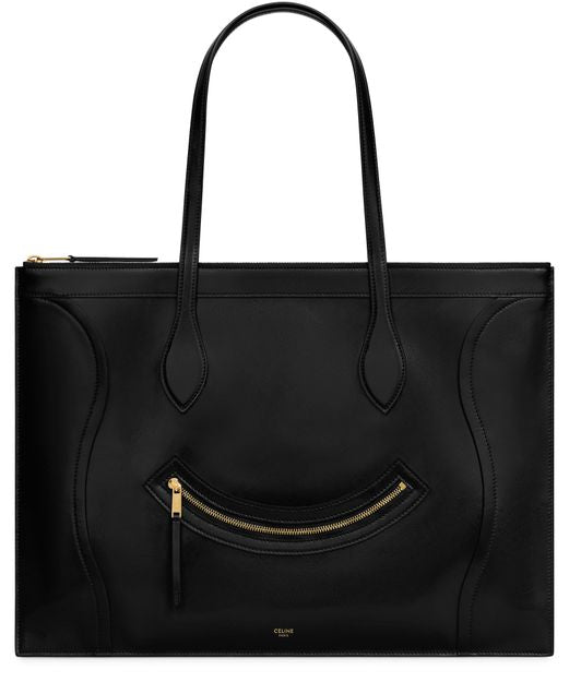 Celine Flat cabas New Lugagge in glossy calfskin in Black — view 1