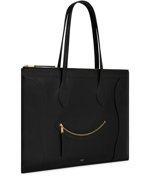 Celine Flat cabas New Lugagge in glossy calfskin in Black — view 2