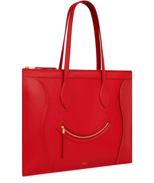 Celine Flat cabas New Lugagge in glossy calfskin in Ultra Red — view 2