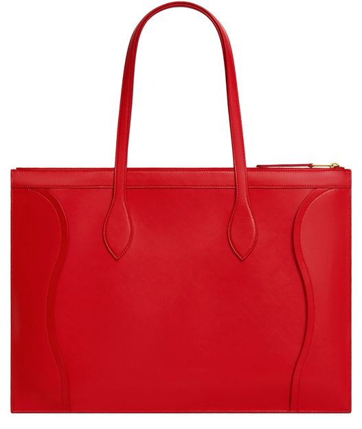 Celine Flat cabas New Lugagge in glossy calfskin in Ultra Red — view 3