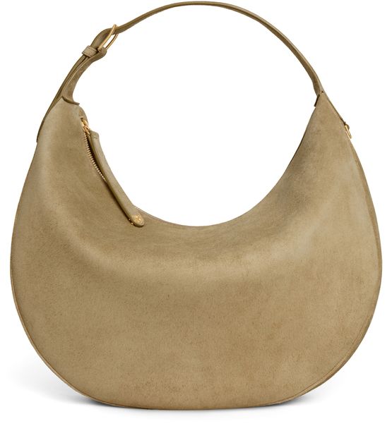 Celine Large Celine Lulu in suede calfskin in Stone Beige — view 1