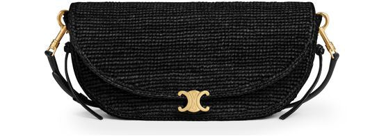 Celine Little halfmoon soft Triomphe bag in Black — view 1