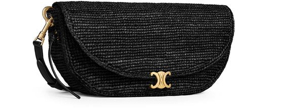 Celine Little halfmoon soft Triomphe bag in Black — view 2