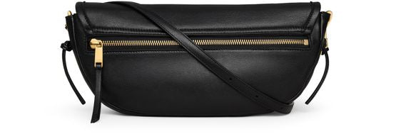 Celine Little halfmoon soft triomphe in supple shiny lambskin in Black — view 3