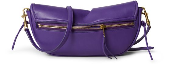 Celine Little halfmoon soft triomphe in supple shiny lambskin in Purple — view 3