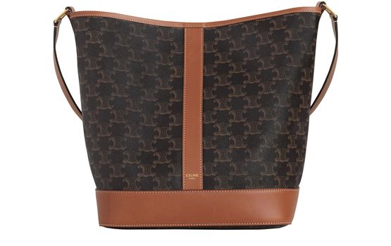 Celine Medium bucket bag in Triomphe canvas in Tan — view 1