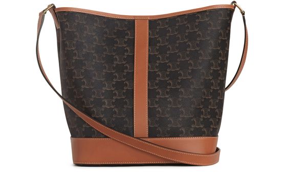 Celine Medium bucket bag in Triomphe canvas in Tan — view 3