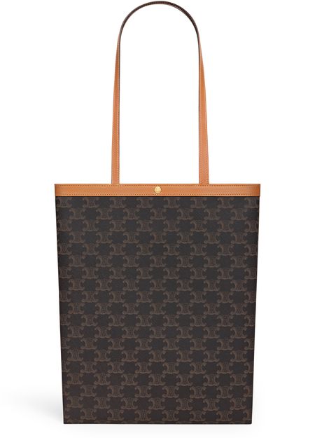 Celine Medium flat shopper in Triomphe canvas in Miel — view 1