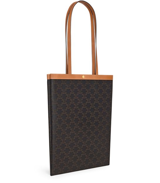 Celine Medium flat shopper in Triomphe canvas in Miel — view 2