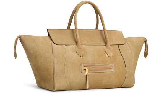 Celine Medium new luggage in suede calfskin in Beige — view 2