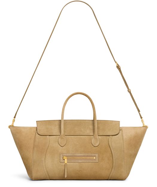 Celine Medium new luggage in suede calfskin in Beige — view 4