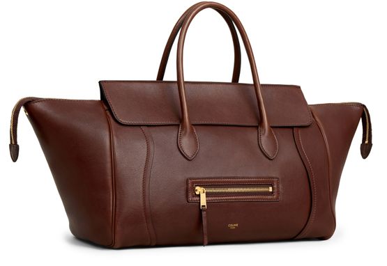 Celine Medium new luggage in supple shiny lambskin in Brick — view 2