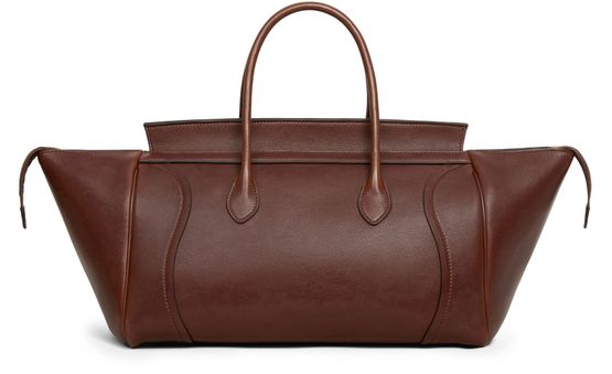 Celine Medium new luggage in supple shiny lambskin in Brick — view 3