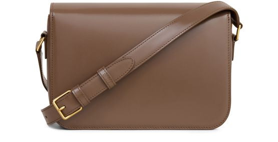 Celine Medium Triomphe bag in shiny calfskin in Glazed Brown — view 3