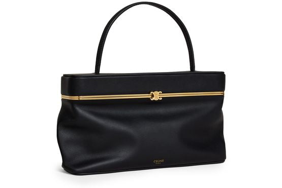 Celine Rectangle in supple calfskin in Black — view 2