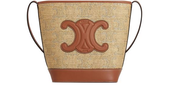 Celine Small bucket cuir Triomphe bag in natural/ silver — view 1