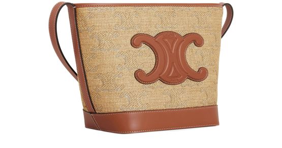 Celine Small bucket cuir Triomphe bag in natural/ silver — view 2