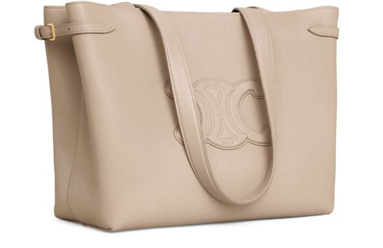 Celine Small cabas Anaïs cuir Triomphe in grained calfskin in Cappuccino — view 2