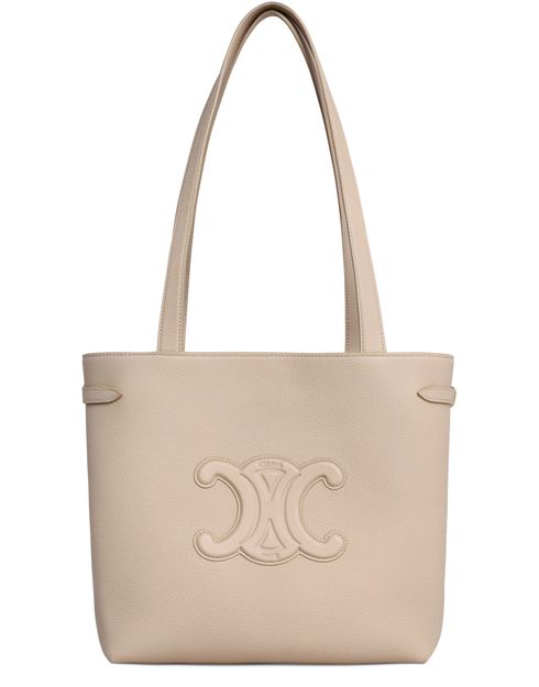 Celine Small cabas Anaïs cuir Triomphe in grained calfskin in Cappuccino — view 4