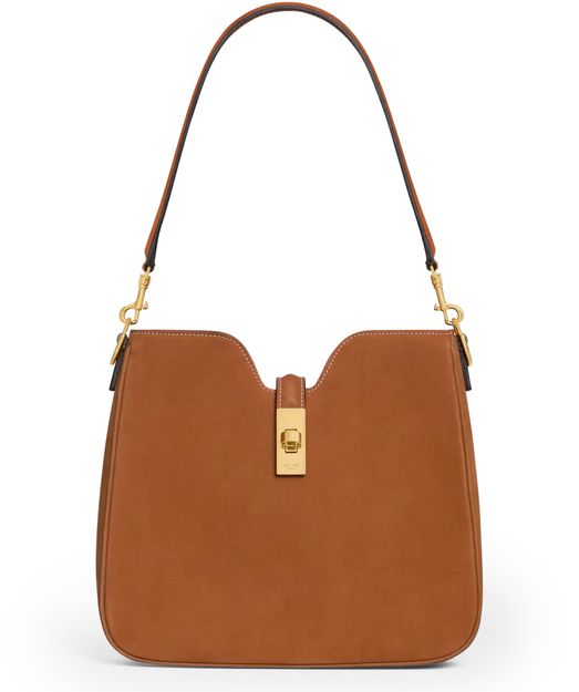 Celine Small Camille 16 soft bag in nubuck calfskin in camel — view 1