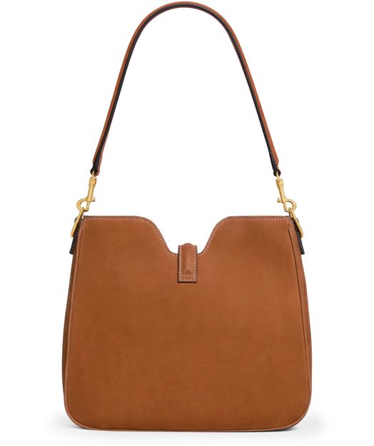 Celine Small Camille 16 soft bag in nubuck calfskin in camel — view 3