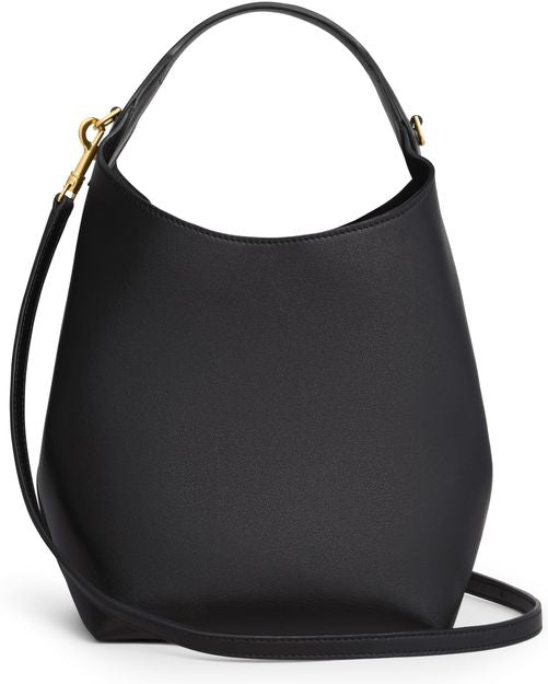 Celine Small hobo in supple smooth calfskin in Black — view 3