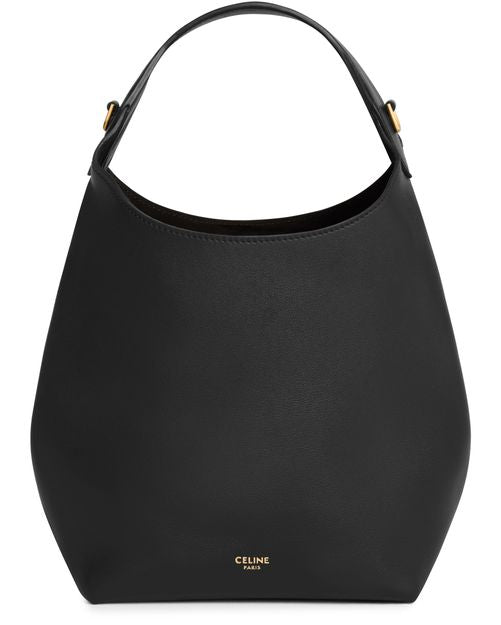 Celine Small hobo in supple smooth calfskin in Black — view 4